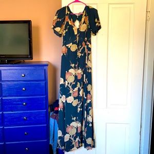 Open back Multi Colored Flower Maxi Dress
